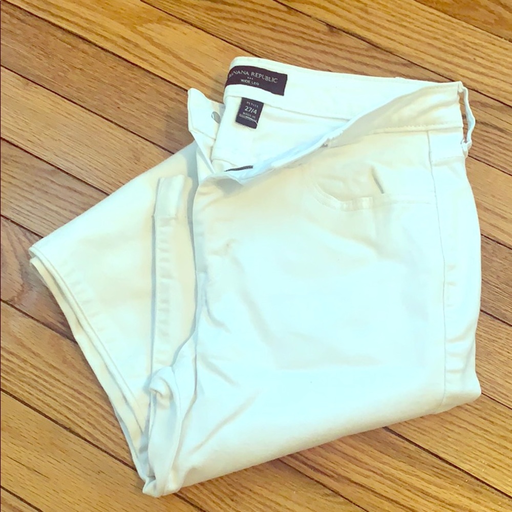 Banana Republic Boot Leg White Jeans